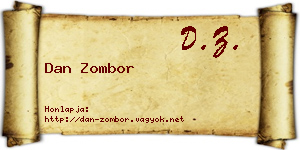 Dan Zombor névjegykártya